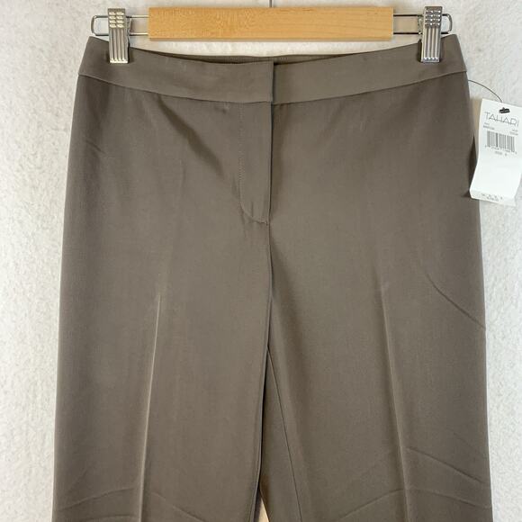TAHARI Womens Dress Pants Sz 2 Cocoa Brown Bootcut Career Office Parisian New - Picture 2 of 14